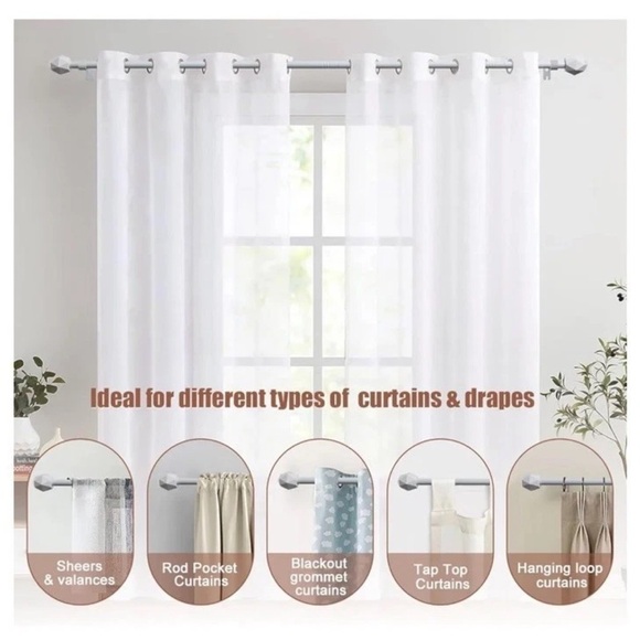 White Curtain Rod for Elegant Home Decor - Picture 3 of 4